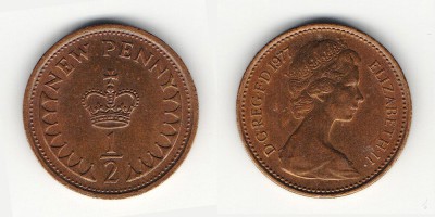 ½ нового пенни 1977 года