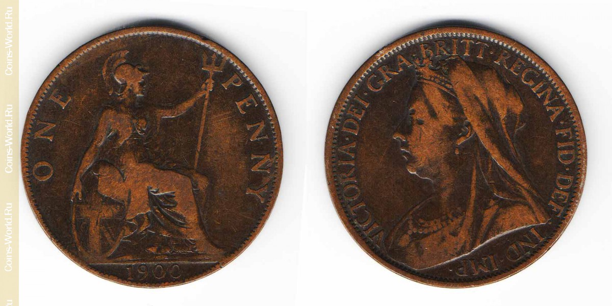 1 penique 1900, Reino Unido