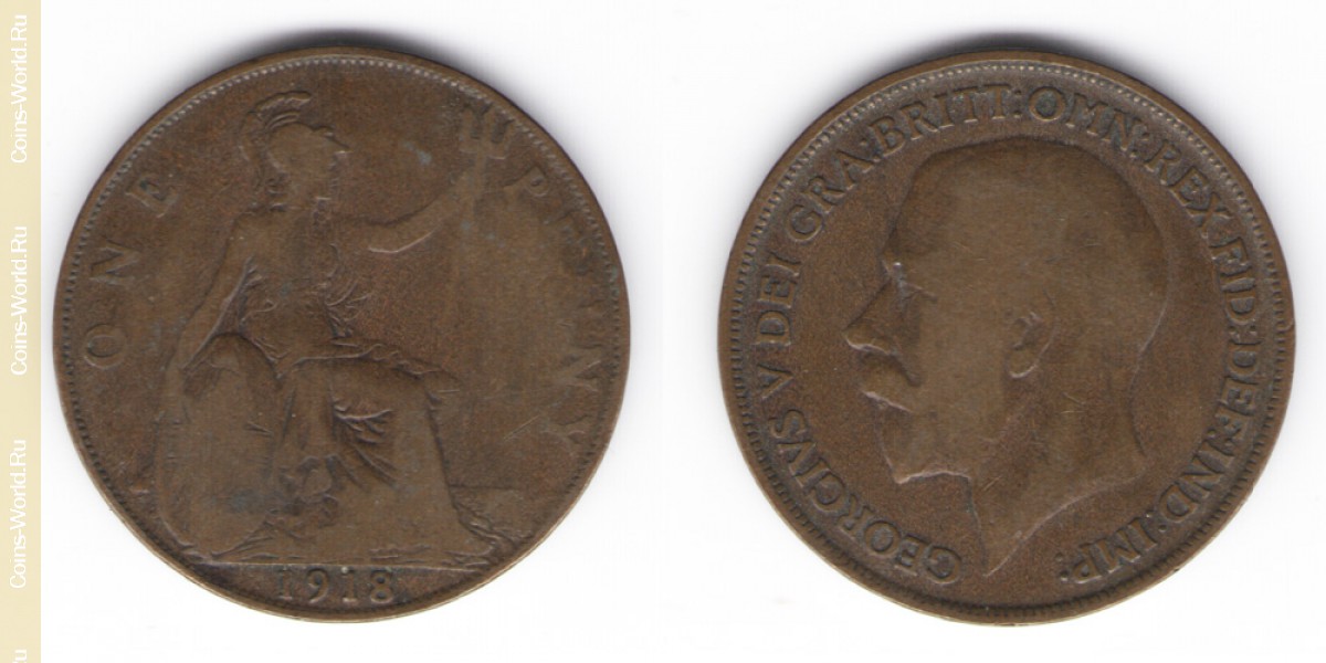 1 penny 1918 United Kingdom