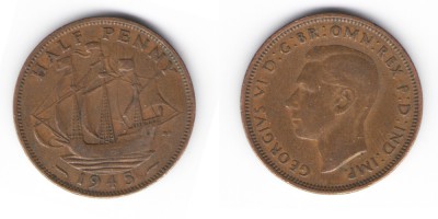 ½ pence 1945