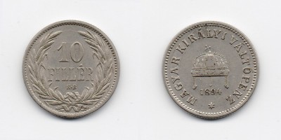10 fillér 1894