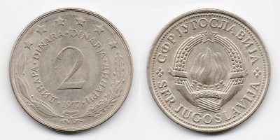 2 dinares 1977