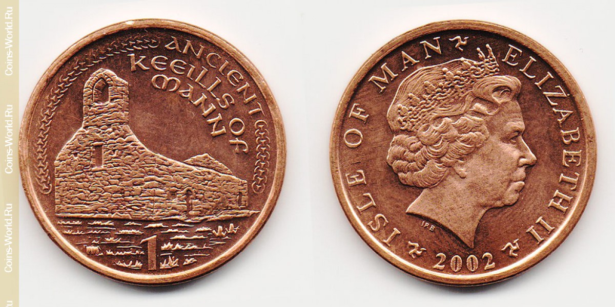 1 пенни 2002 года Остров Мэн
