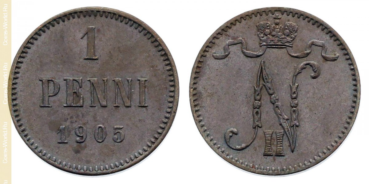 1 penni 1905, Finland
