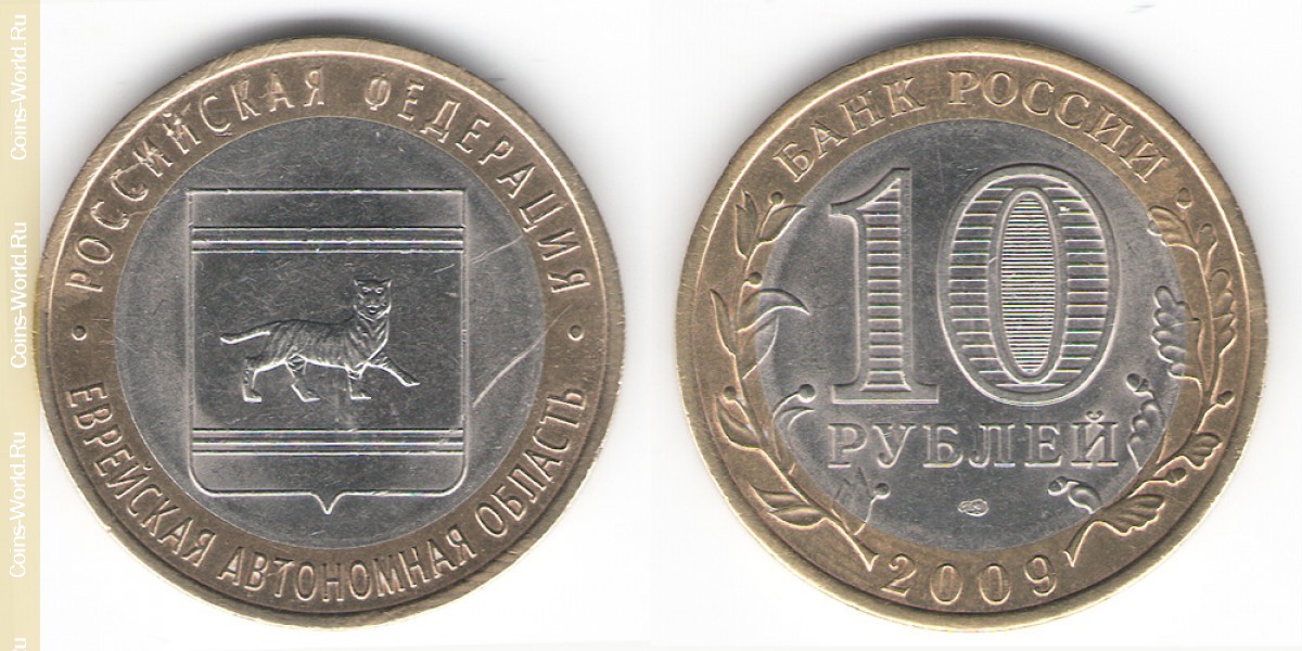 10 rubles 2009 СПМД, Jewish Autonomous Region, Russia