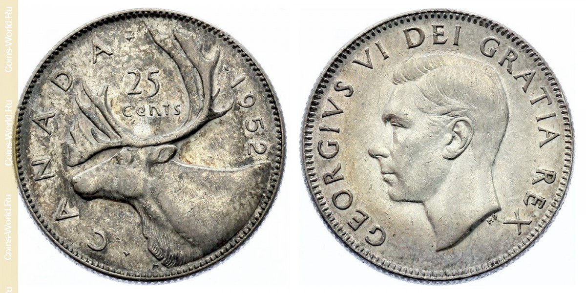 25 cêntimos 1952, Canadá