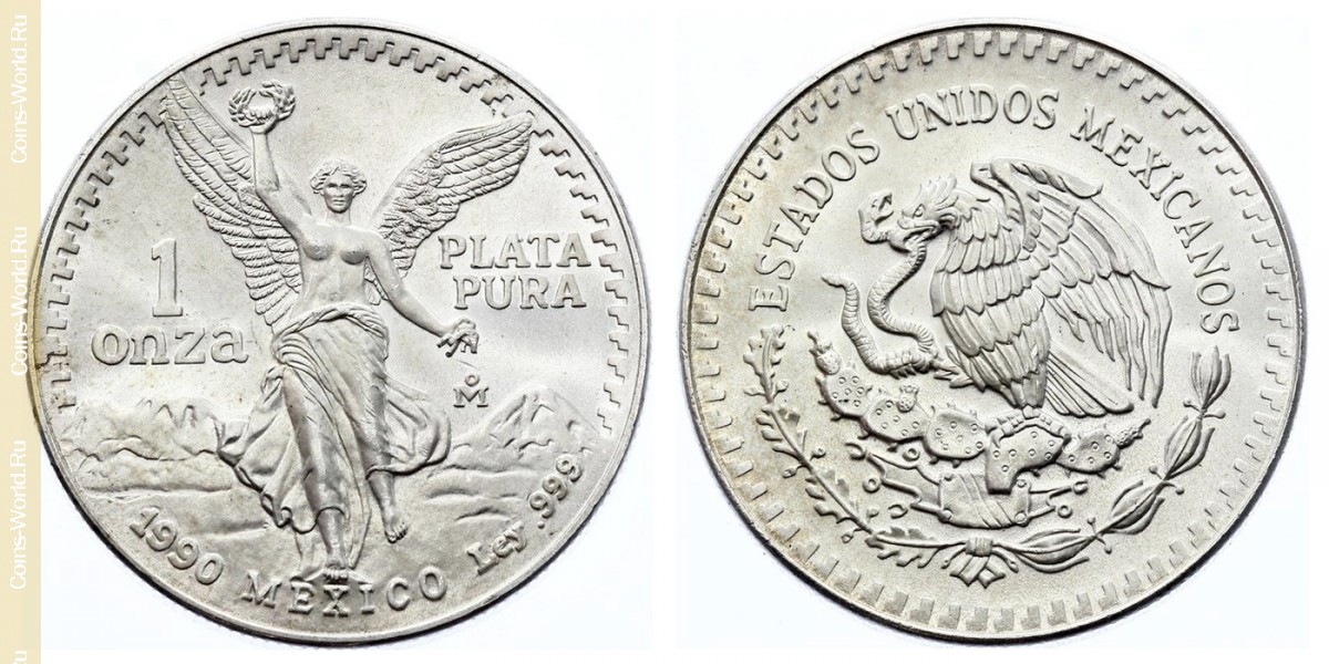 1 онза 1990 года, Серебряная инвестиционная монета - Свобода
