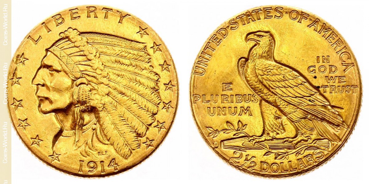 2½ dollars 1914 D, USA