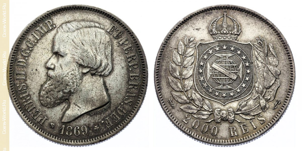 2000 réis 1869, Brasil