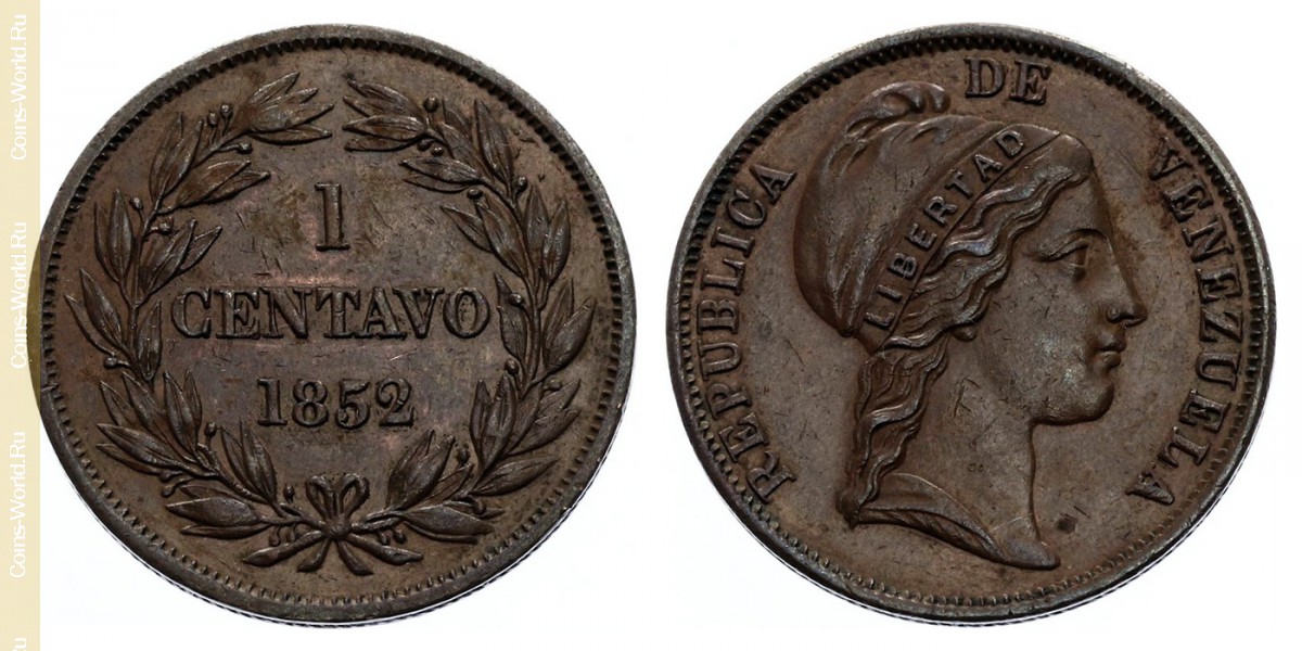 1 centavo 1852, Venezuela