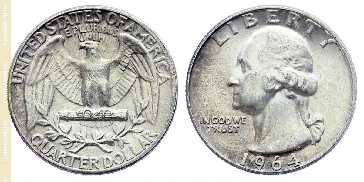 ¼ dólar 1964, Estados Unidos