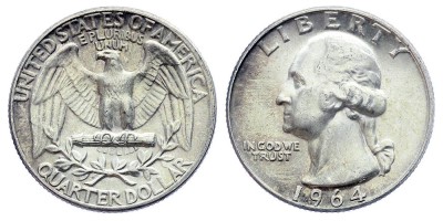 ¼ dólar 1964