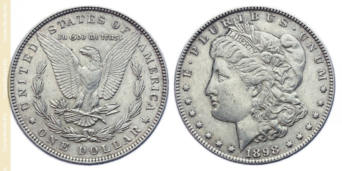 1 dólar 1898, EUA