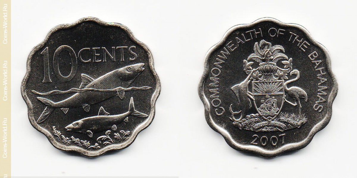 10 центов 2007 года Багамские острова