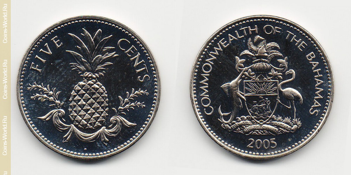 5 центов 2005 года Багамские острова