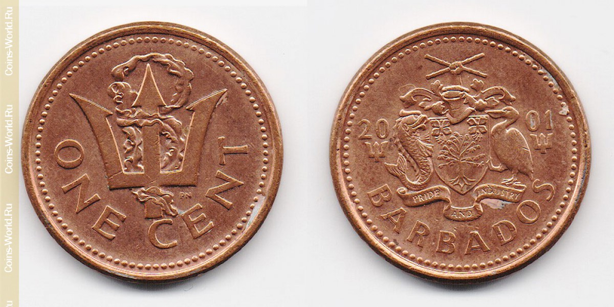 1 centavo  2001, Barbados