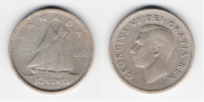 10 cents 1952