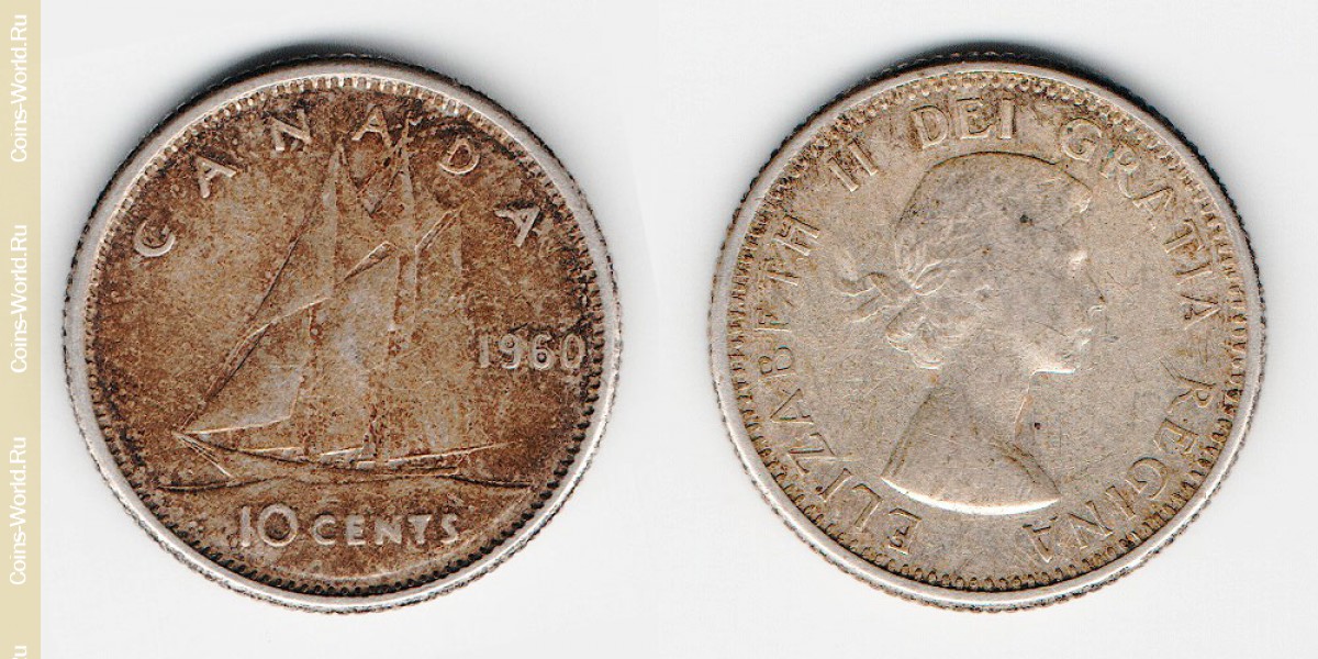 10 cêntimos 1960 Canadá