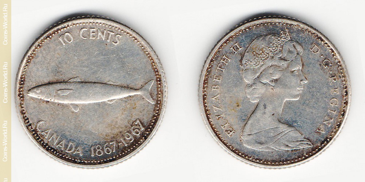 10 cêntimos 1967 Canadá