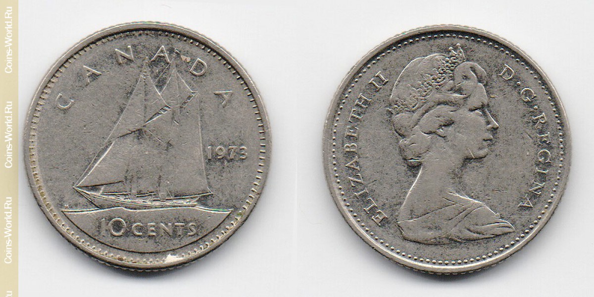 10 центов 1973 года Канада