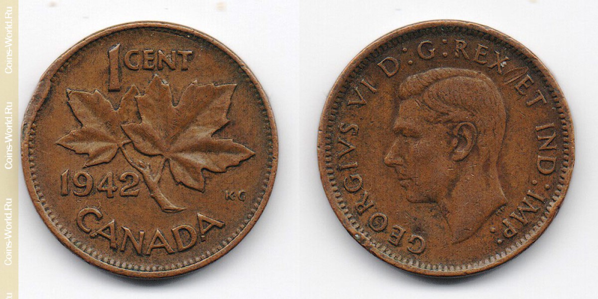 1 цент 1942 года  Канада