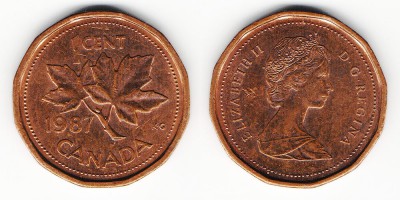 1 цент 1987 года