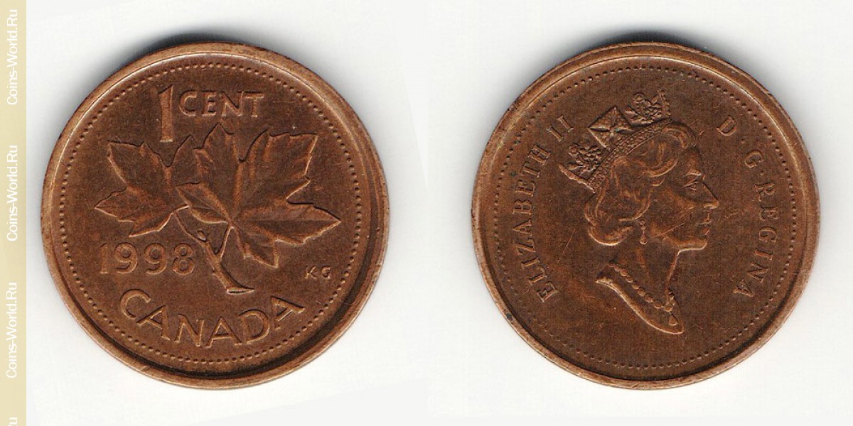 1 цент 1998 года Канада
