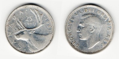 25 центов 1951 года