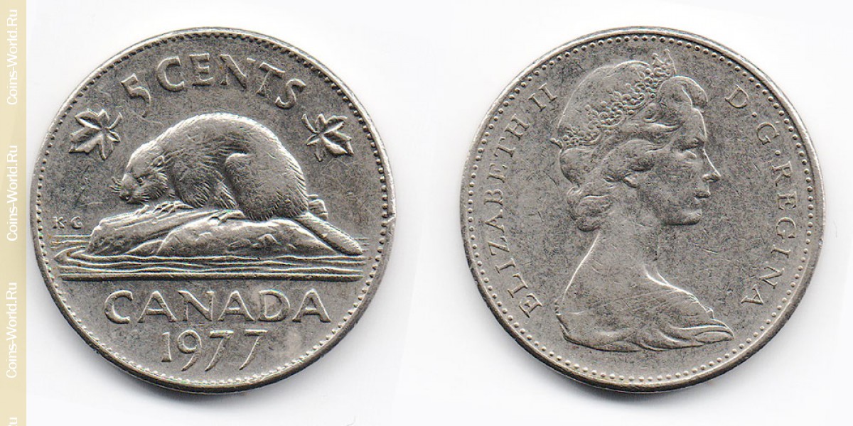 5 cêntimos 1977 Canadá