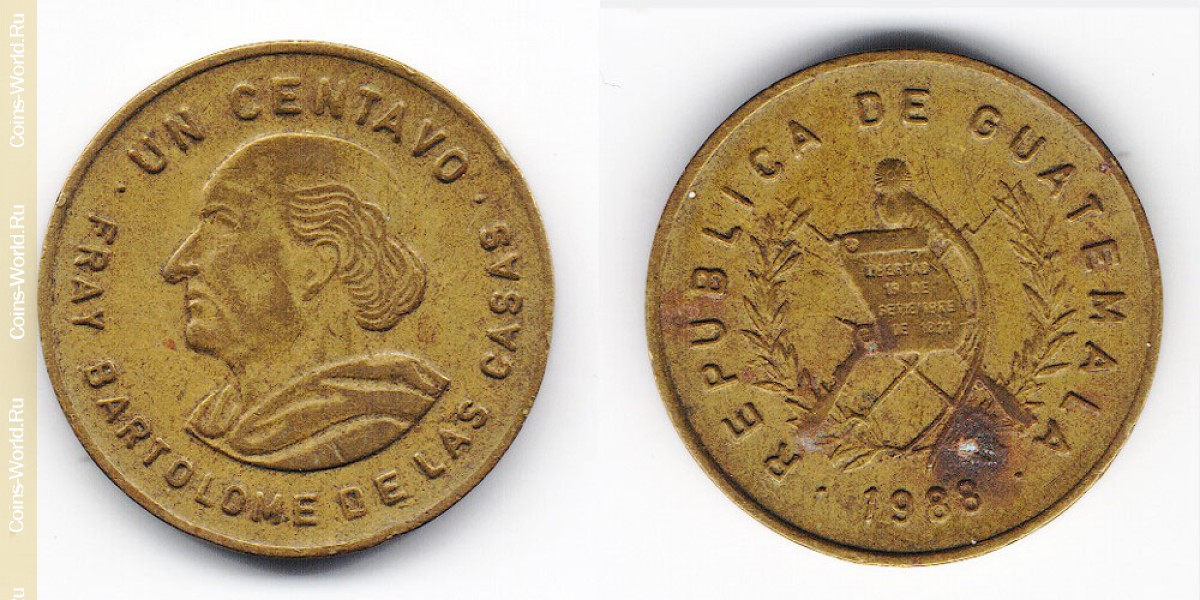 1 centavo  1988, Guatemala