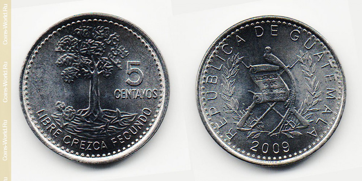 5 centavos 2009 Guatemala