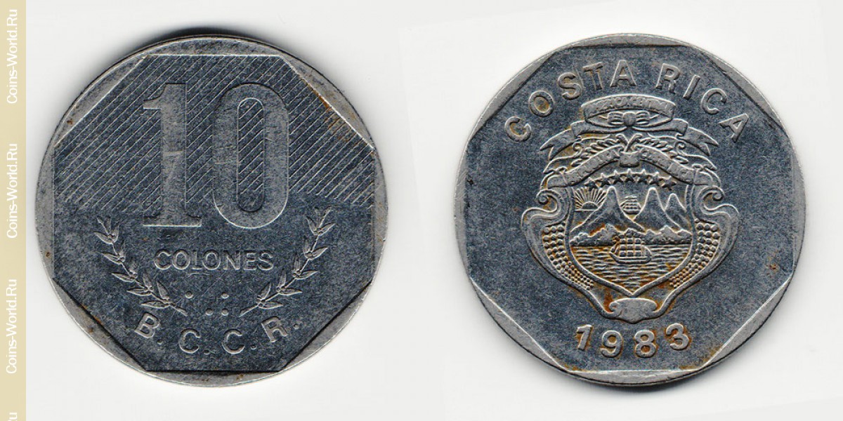 10 colones 1983, Costa Rica