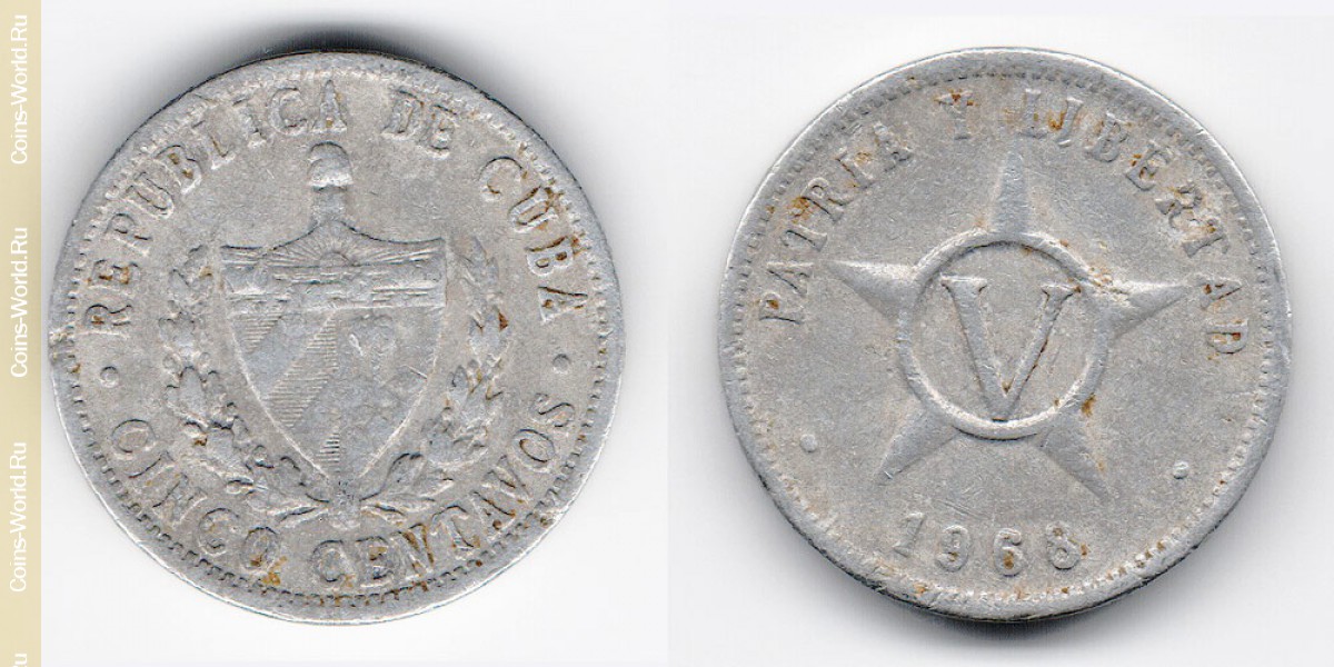 5 centavos  1968, Cuba
