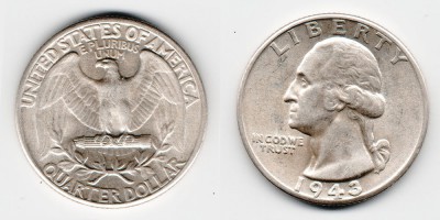 ¼ dólar 1943
