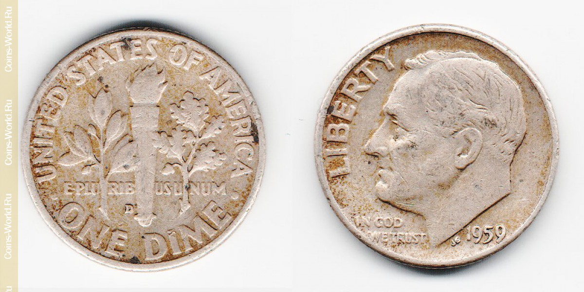 1 dime  1959 D EUA