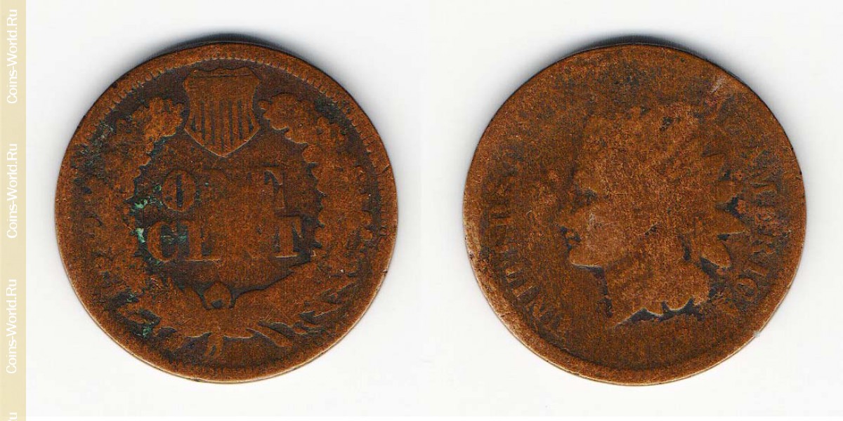 1 цент 1867 года США