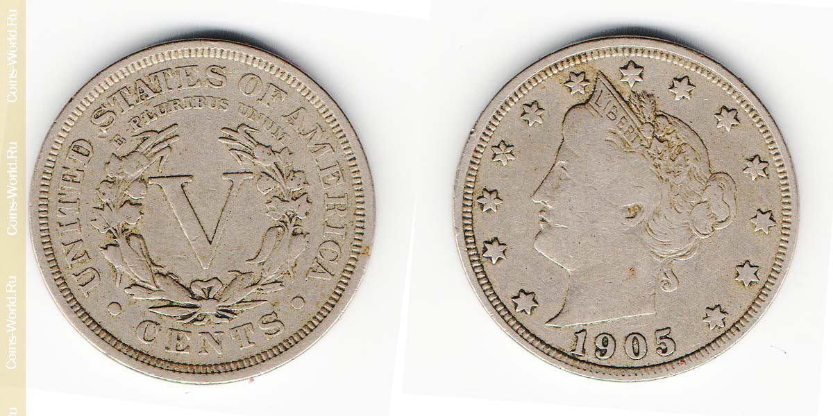 5 cents 1905 USA
