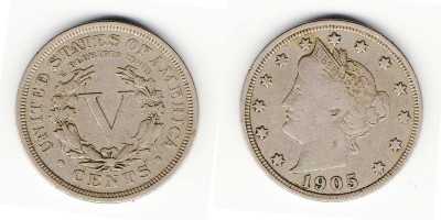 5 cents 1905