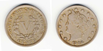 5 центов 1908 года 