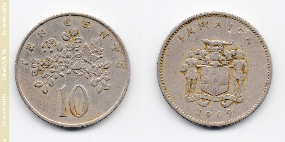 10 центов 1969 года Ямайка