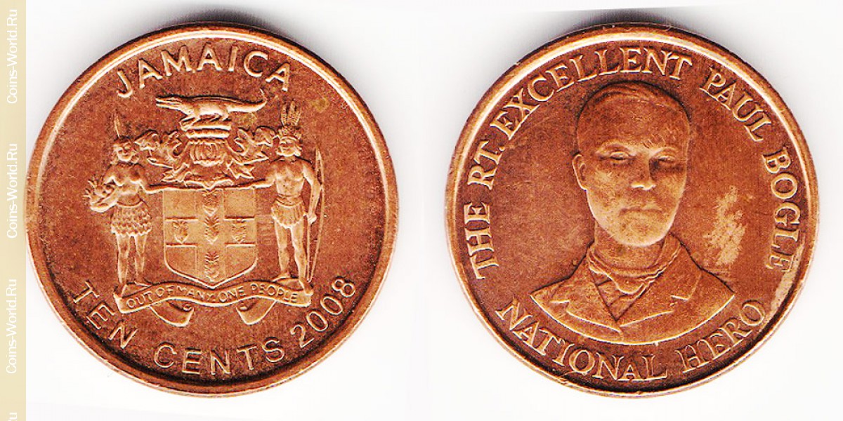 10 centavos  2008, Jamaica