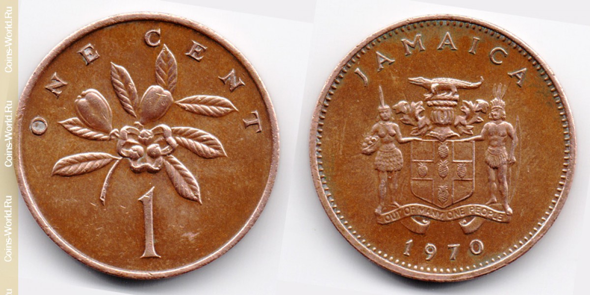 1 цент 1970 года Ямайка