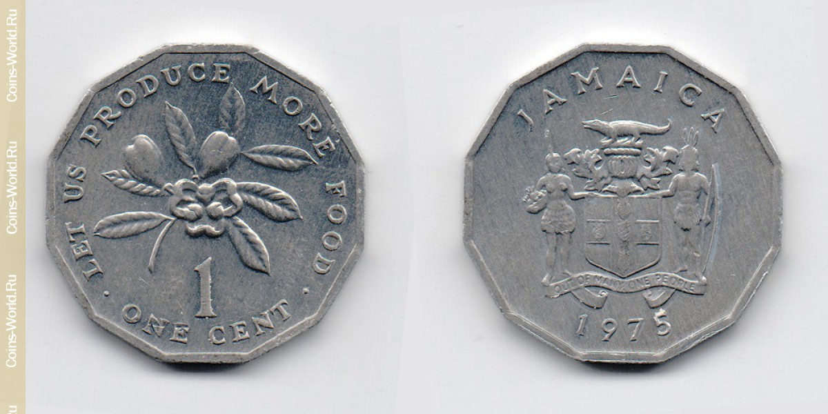1 цент 1975 года  Ямайка