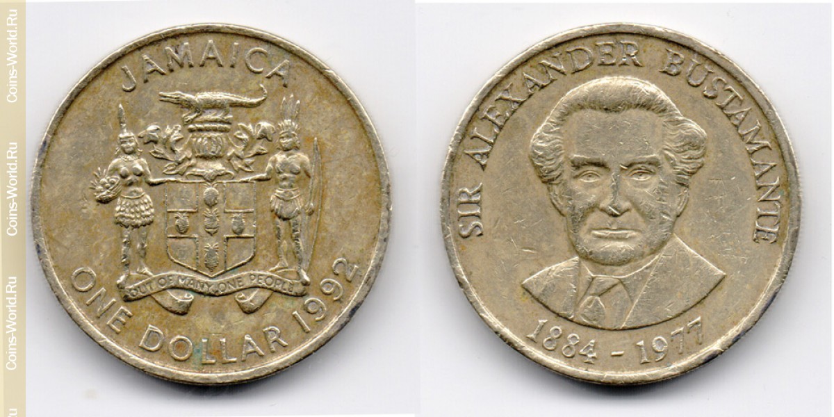 , 1 dollar 1992, Jamaica