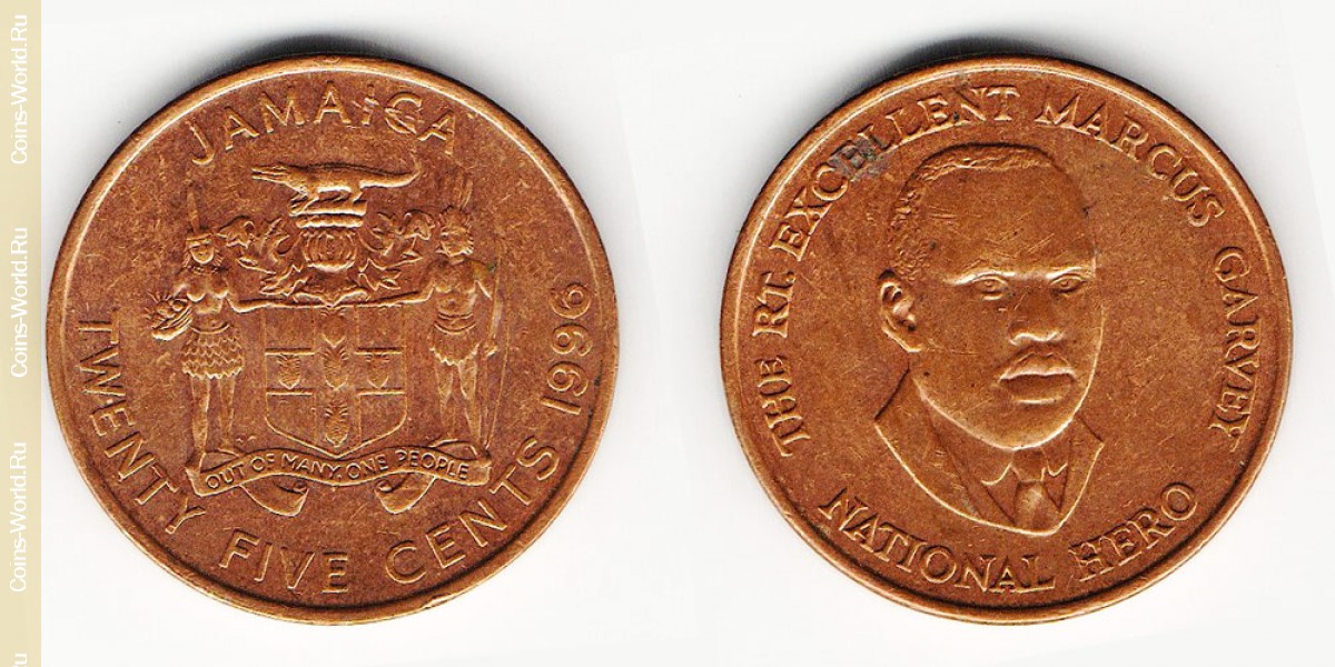 25 cents 1996 Jamaica