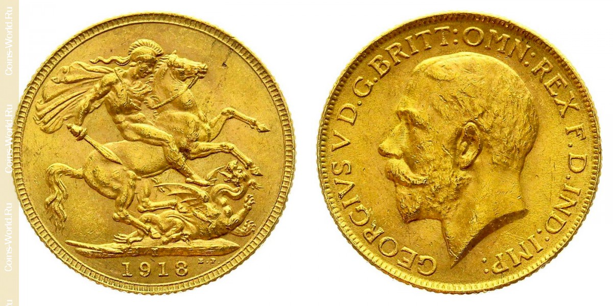 1 sovereign 1918, India - British