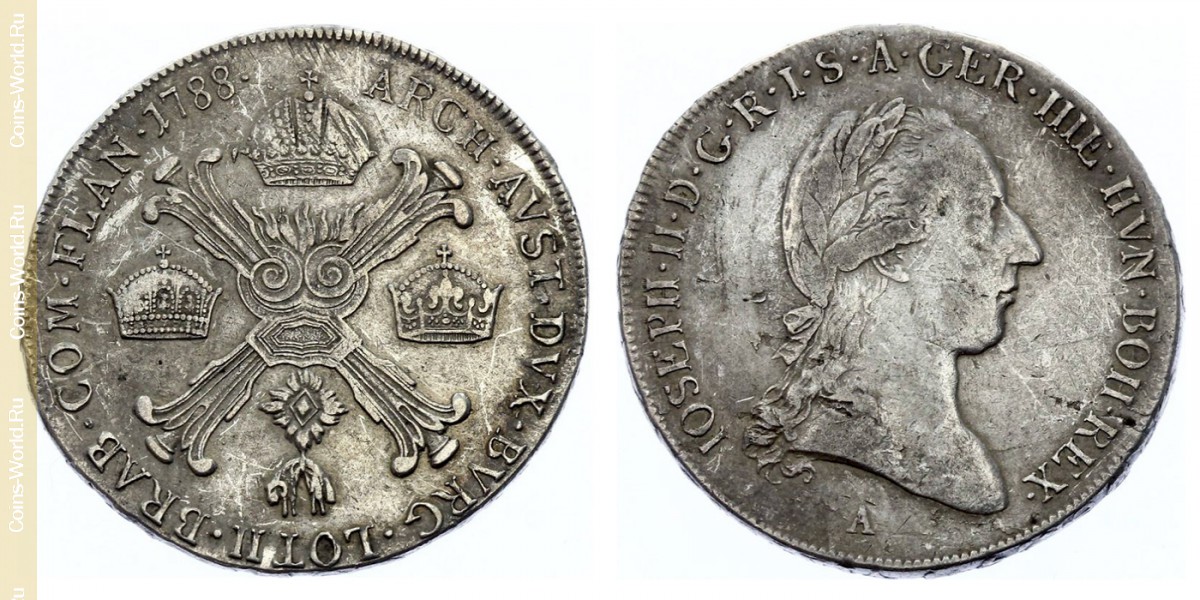 ½ kronenthaler 1788 A, Austrian Netherlands