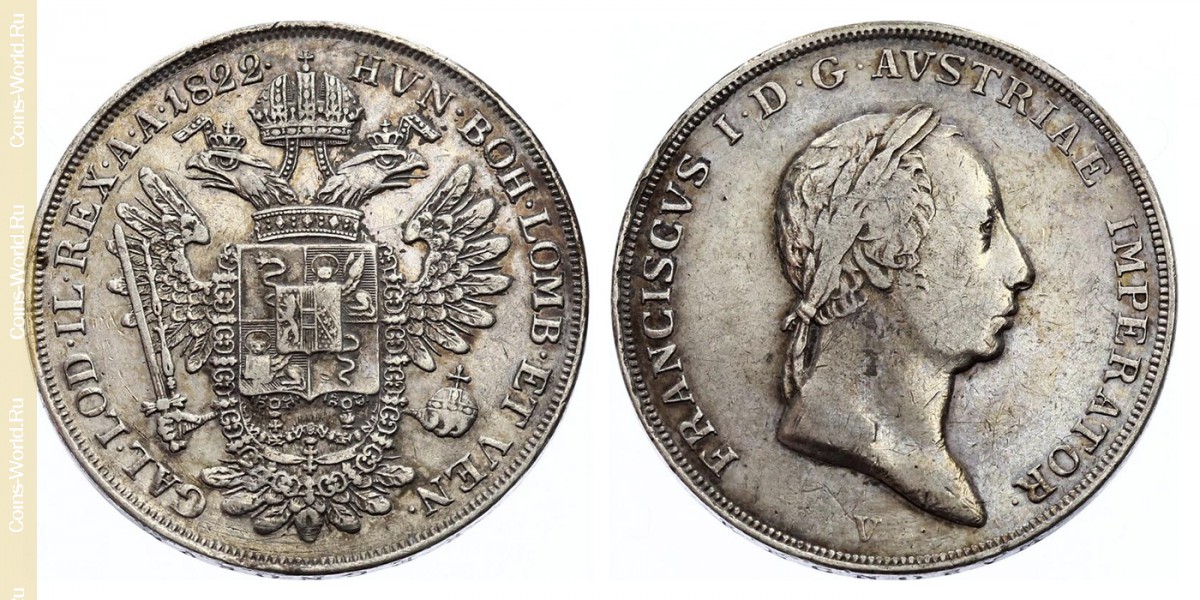 ½ scudo 1822, Lombardy-Venetia