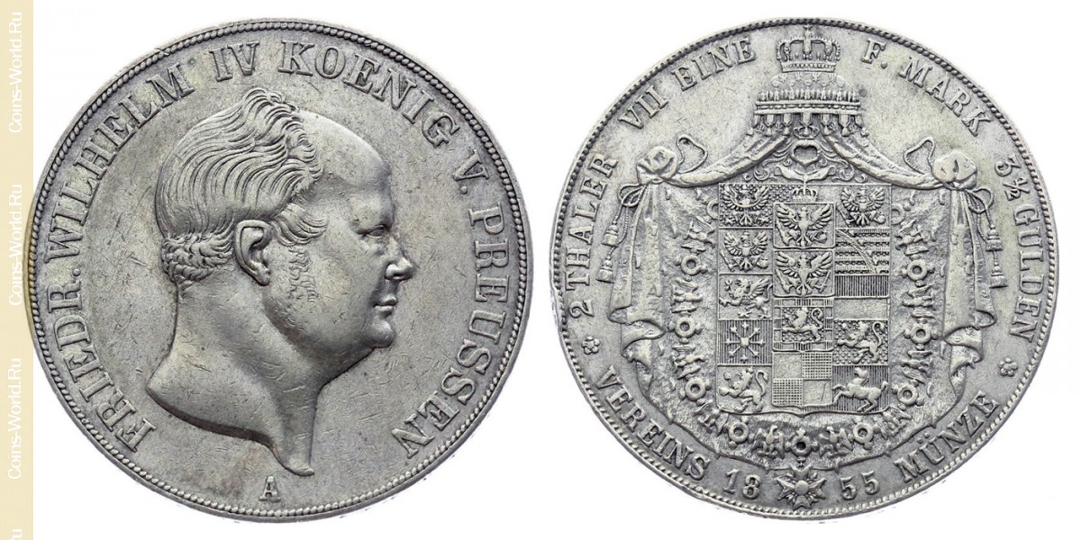 2 thaler 1855, Prussia