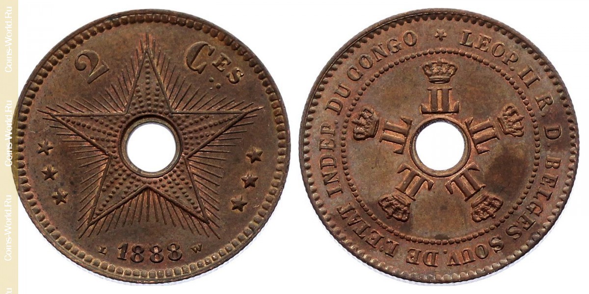 2 cêntimos 1888, Estado Livre do Congo